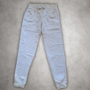 Paradis Miss Cotton Linen Pants Casual Comfy Button Elastic Waist Beach Trousers